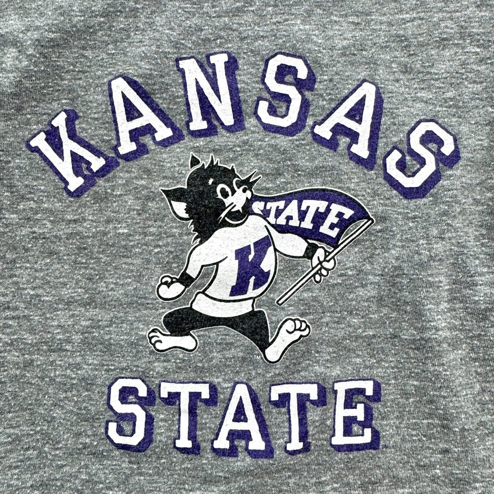 Kansas State Wildcats TShirt Kids Small Grey KSU Football Vintage Charlie Hustle
